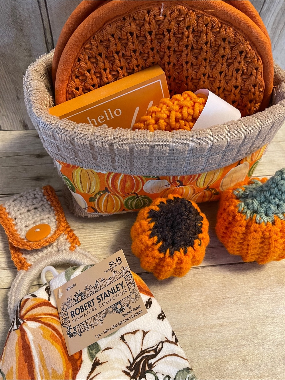 10 Pc Pumpkin & Orange Bundle/Basket NWT Fall/Autumn Kitchen Bundle - Picture 14 of 15